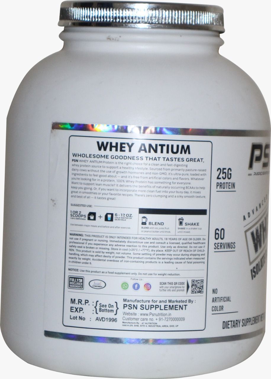 PSN Whey Antium – Advanced Muscle Performance | Isolate Blend Muscle Protein Shake | 25g Protein per Serving | 60 Servings | Dope Free | Banned Substance Free | No Artificial Color | 2kg (4.4 lbs) - Image 3
