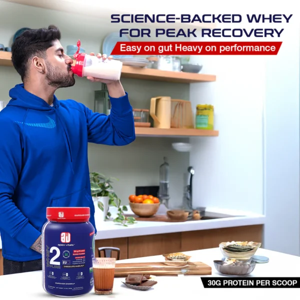 Apex Vitals Whey 2 Pure - Grass-Fed Whey Made in EU | Isolate & Hydrolyzed | 30g Protein, 15g EAA + 8g BCAA | Digestive Enzymes | Muscle Build & Recovery |900g (2 lbs) - Image 4