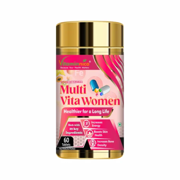 Multi Vita (Multivitamins) - Women and Bone Improves Energy level, Better Skin Density- 60 Tablets