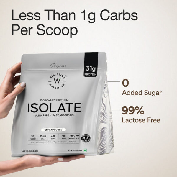 Whey Protein Isolate 31g | 1kg | 4B CFU Probiotics | Unflavoured - Image 11