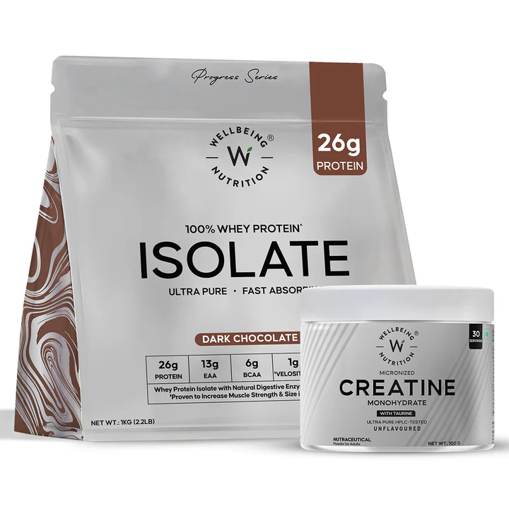 Whey Protein Isolate Dark Chocolate & Creatine Monohydrate Unflavored