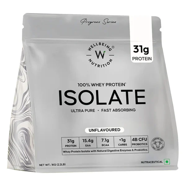 Whey Protein Isolate 31g | 1kg | 4B CFU Probiotics | Unflavoured