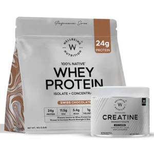Whey Protein Isolate + Concentrate 24g | 1KG | 4B CFU Probiotics | Swiss Chocolate & Creatine Monohydrate Unflavored