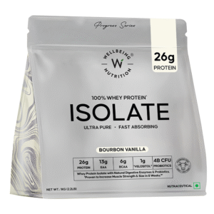 Whey Protein Isolate 26g | 1kg | 4B CFU Probiotics | Bourbon Vanilla