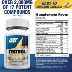 GAT Sports Testrol Gold ES, Testosterone booster, 60 tablet(s) Unflavoured