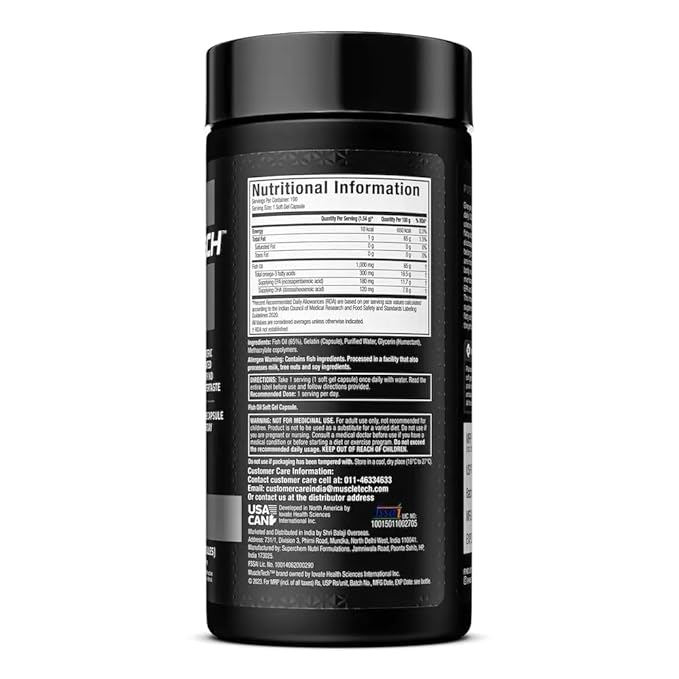 MuscleTech Platinum 100% Fish Oil For Men And Women, 1000Mg Omega 3 With 180 Mg Epa & 120 Mg Dha For Heart, Joints & Brain Health, 100 Softgels, 1 count, 100 servings - Image 3