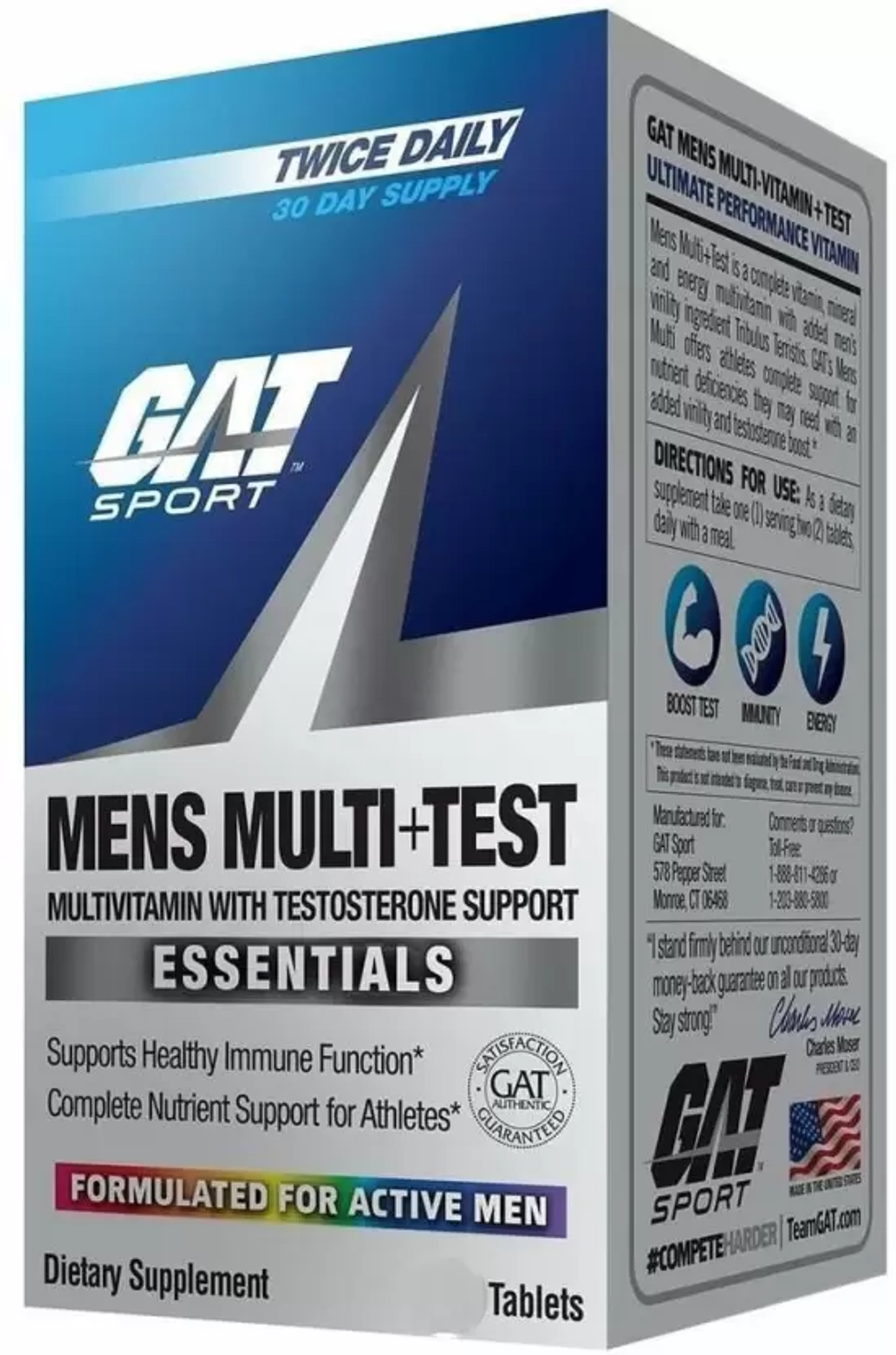 GAT Sports Mens Multi Test, Testosterone boost, Unflavoured 150 tablet(s) - Image 2