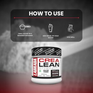 Labrada CreaLean Powder (Post Workout, Sustain longer workout, Muscle Repair & Recovery, 3g Creatine Monohydrate,For 83 Servings) – 0.55 lbs (250 gm)