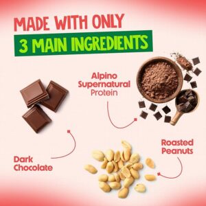 ALPINO High Protein Dark Chocolate Peanut Butter Crisp – Roasted Peanuts, Dark Chocolate, Whey Protein & Pea Protein