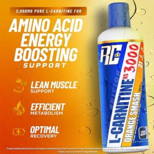 Ronnie Coleman Signature Series L-Carnitine 3000,Liquid Dietary Supplement,31 Servings (473.28 Ml Pack Of 1, Orange Smash)