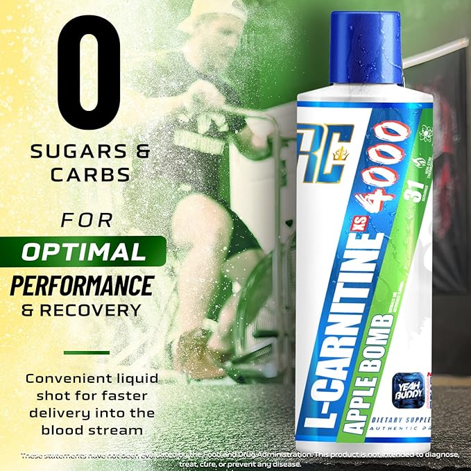 Ronnie Coleman Signature Series L Carnitine XS 4000 Liquid, Stimulant Free, Sugar Free, Zero Carbs, Lean Muscle Strength Support for Men & Women, 16 Oz, Apple Bomb - Image 5