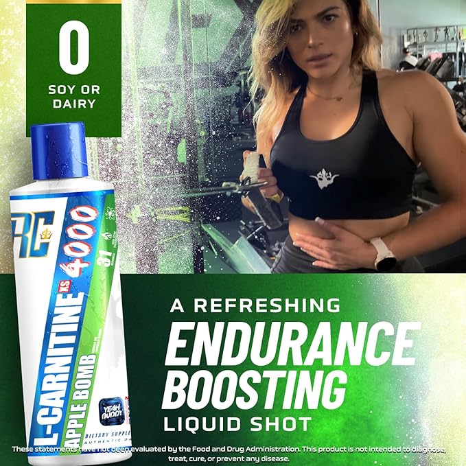 Ronnie Coleman Signature Series L Carnitine XS 4000 Liquid, Stimulant Free, Sugar Free, Zero Carbs, Lean Muscle Strength Support for Men & Women, 16 Oz, Apple Bomb - Image 3