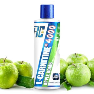 Ronnie Coleman Signature Series L Carnitine XS 4000 Liquid, Stimulant Free, Sugar Free, Zero Carbs, Lean Muscle Strength Support for Men & Women, 16 Oz, Apple Bomb