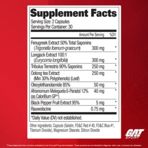 GAT Sports Testrol Fire Testosterone Booster 60 Capsules