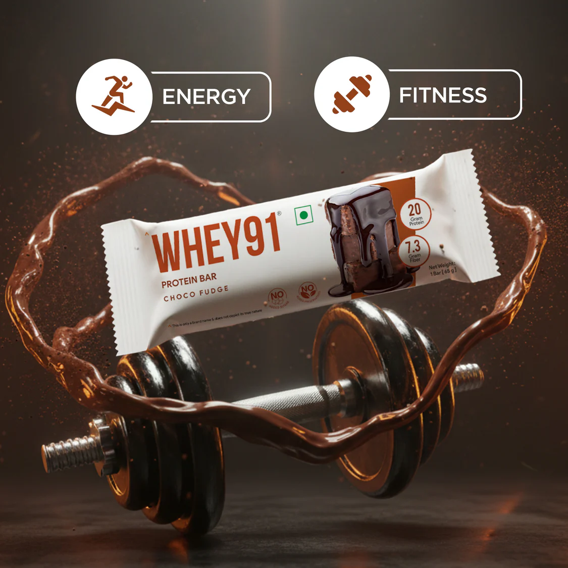 Whey91 Choco Fudge Protein Bars - 20g Protein 7.3 g Fibre (Pack of 6 bars) - Image 6