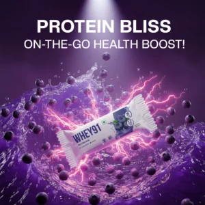 Whey91 Blueberry Blast Protein Bars – 20g protein, 7.3g fibre (Pack of 6 bars)