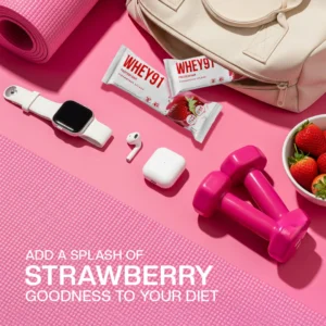 Whey91 Strawberry Splash Protein Bars – 20g Protein 7.2g Fibre (Pack of 6 bars)