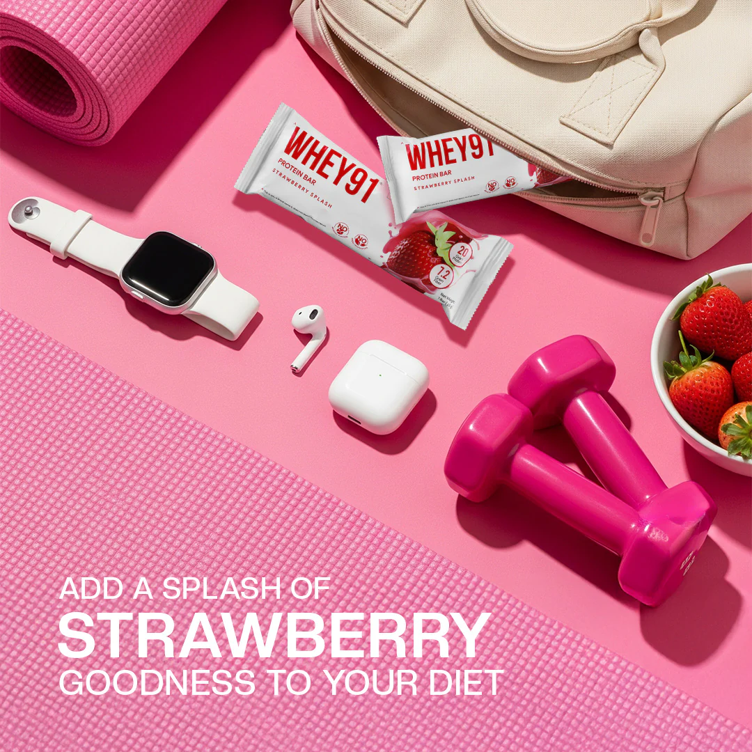Whey91 Strawberry Splash Protein Bars - 20g Protein 7.2g Fibre (Pack of 6 bars) - Image 4