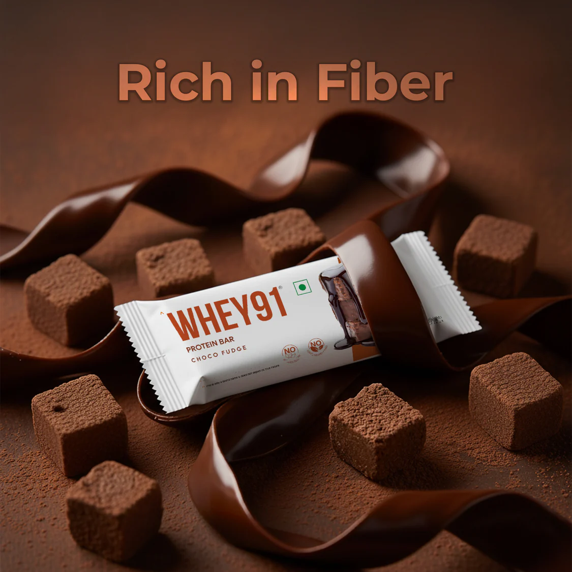 Whey91 Choco Fudge Protein Bars - 20g Protein 7.3 g Fibre (Pack of 6 bars) - Image 4
