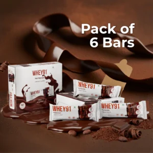 Whey91 Choco Fudge Protein Bars – 20g Protein 7.3 g Fibre (Pack of 6 bars)