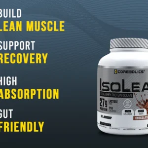 Corebolics Isolean 100% Whey Protein Isolate ( 2 kg, 63 Servings ) + FREE Samples And Protein Bar