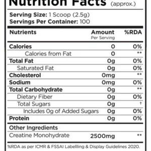 Muscle Edge USA Creatine Monohydrate (100 Servings) 250 g