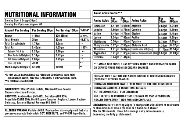 Corebolics Whey Gold - Isolate Protein (2 kg, 67 Servings) + FREE T-Shirt - Image 6