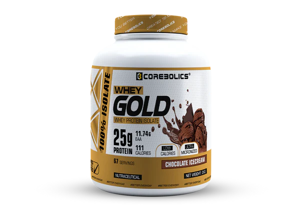 Corebolics Whey Gold - Isolate Protein (2 kg, 67 Servings) + FREE T-Shirt - Image 8