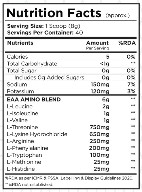 Muscle edge USA EAA Amino Max | 40 Servings (320g) - Image 3