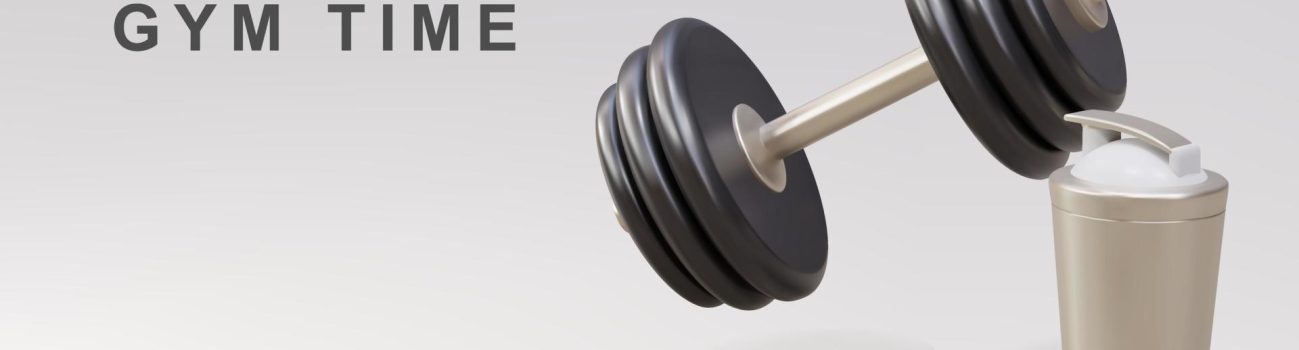 3d-dumbbell-and-shaker-gym-time-concept-illustration-vector
